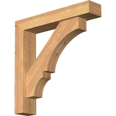 Ekena Millwork Balboa Block Smooth Bracket w/ Offset Brace, Western Red Cedar, 5 1/2"W x 28"D x 28"H BKT0604X28X28BOA05SWR